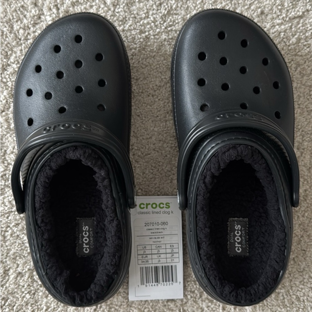 CROCS Kids Fuzzy Lined  - Black J3
